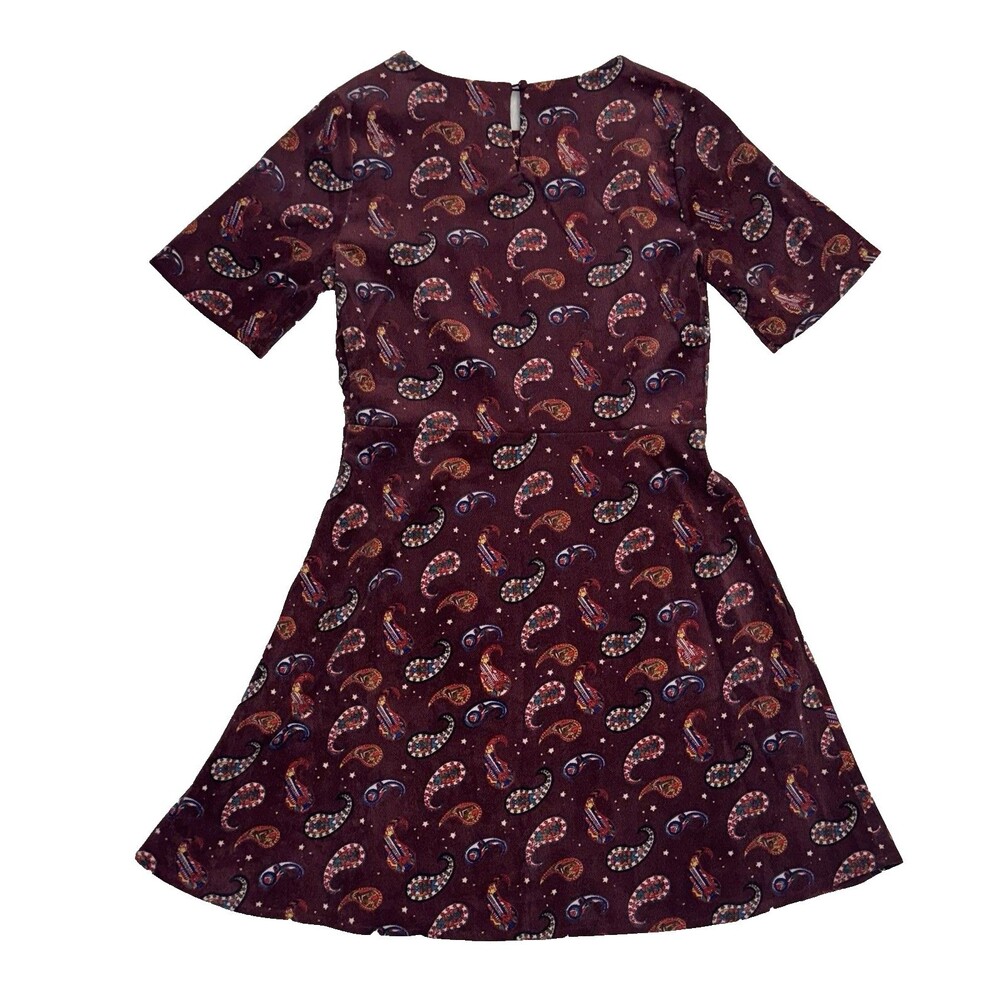 Compañia Fantastica ModCloth Size M Corduroy A-Line Paisley Print Dress